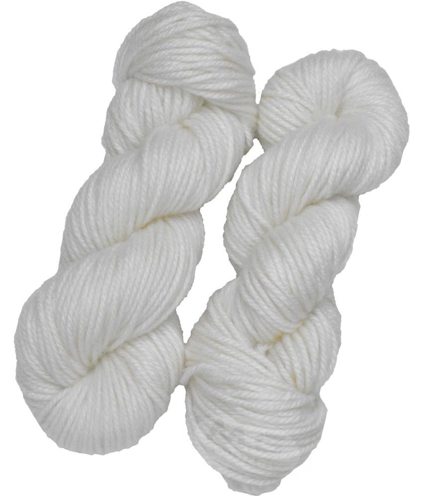     			Oswal Knitting Yarn Thick Chunky Wool, White 400 gm