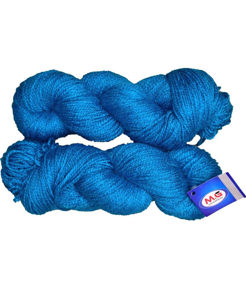     			Popeye Blue (200 gm)  Wool Hank Hand knitting wool / Art Craft soft fingering crochet hook yarn, needle knitting yarn thread dyed