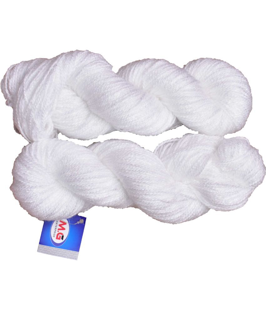     			Popeye White (200 gm)  Wool Hank Hand knitting wool / Art Craft soft fingering crochet hook yarn, needle knitting yarn thread dyed