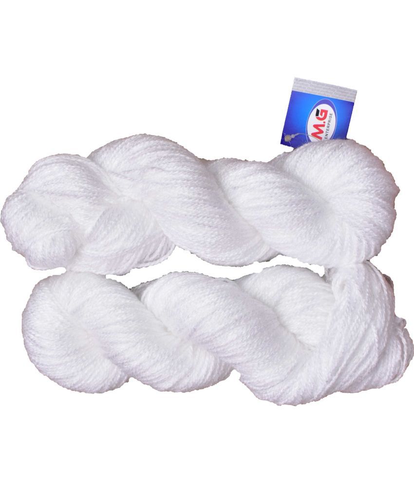     			Popeye White (400 gm)  Wool Hank Hand knitting wool / Art Craft soft fingering crochet hook yarn, needle knitting yarn thread dyed