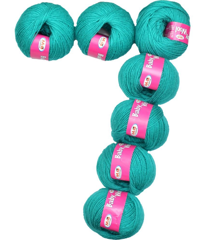     			Prime Baby Wool 100% Acrylic Yarn Sea Green 14 Pc 4 ply Ball Hand Knitting Wool