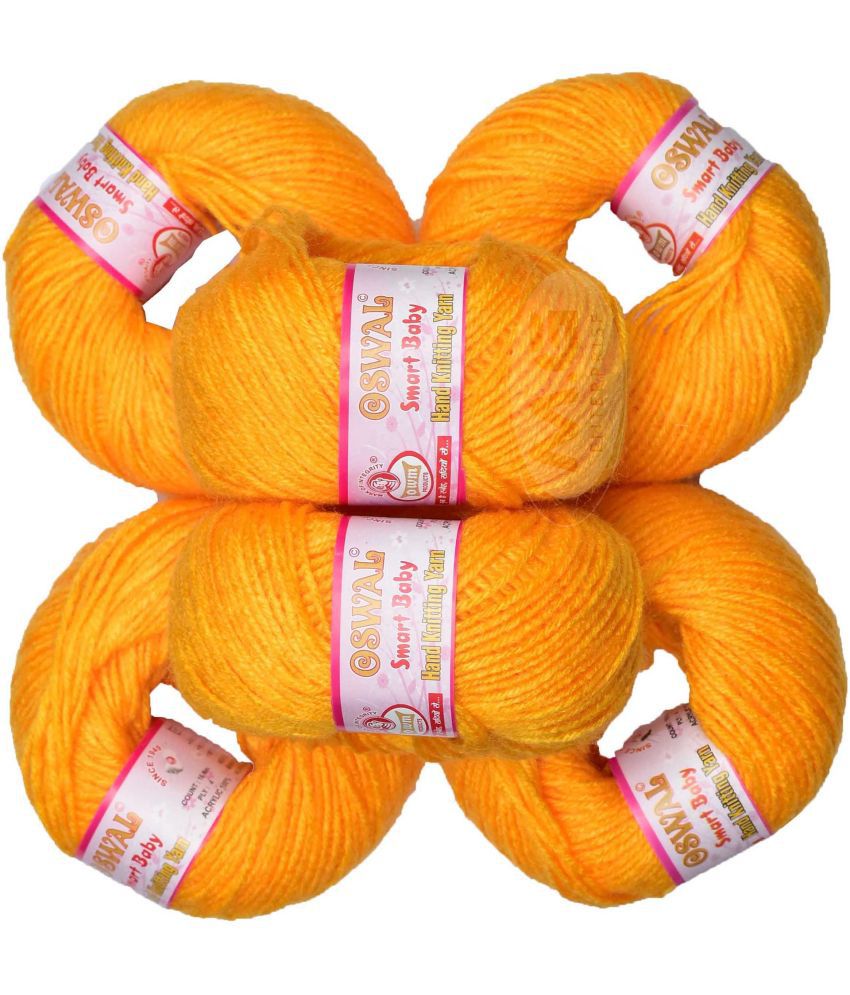     			Represents Oswal 100% Acrylic Wool Yellow (8 pc) Baby Soft Yarn ART - HF