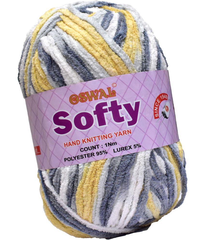     			Represents Oswal Knitting Yarn Thick Wool, Softy Yellow Grey 600 gm Art-GHC