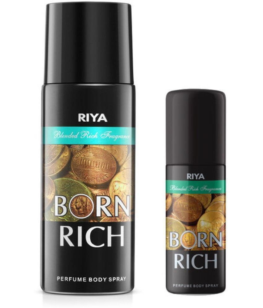     			Riya Born Rich Deodorant Spray & Perfume For Unisex 190 ( Pack of 2 )