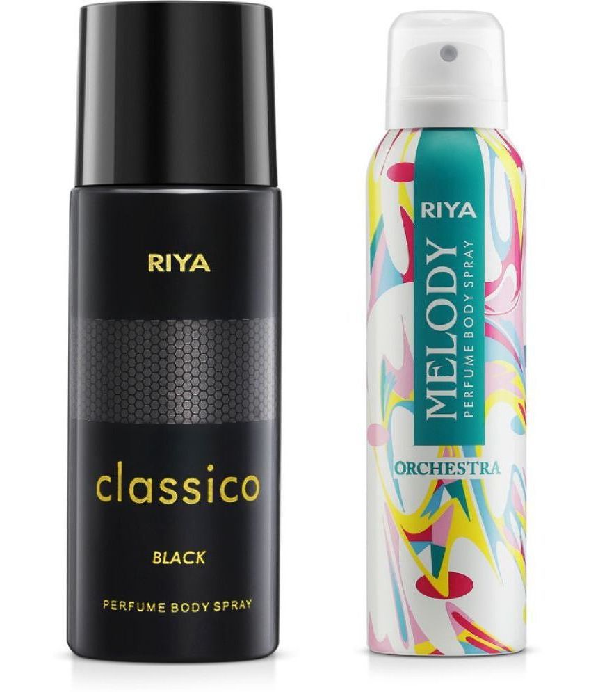     			Riya Classico & Melody Perfume Body Spray for Unisex 150 ml ( Pack of 2 )