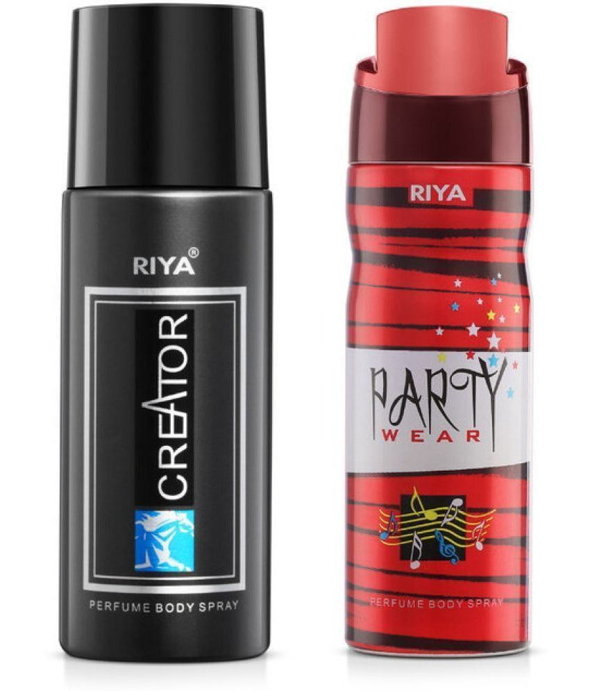     			Riya Creator & Party Wear Perfume Body Spray for Unisex 150 ml ( Pack of 2 )