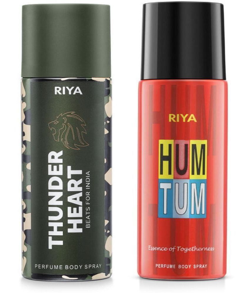     			Riya Thunder Heart & Hum Tum Deodorant Spray & Perfume For Unisex 300 ( Pack of 2 )