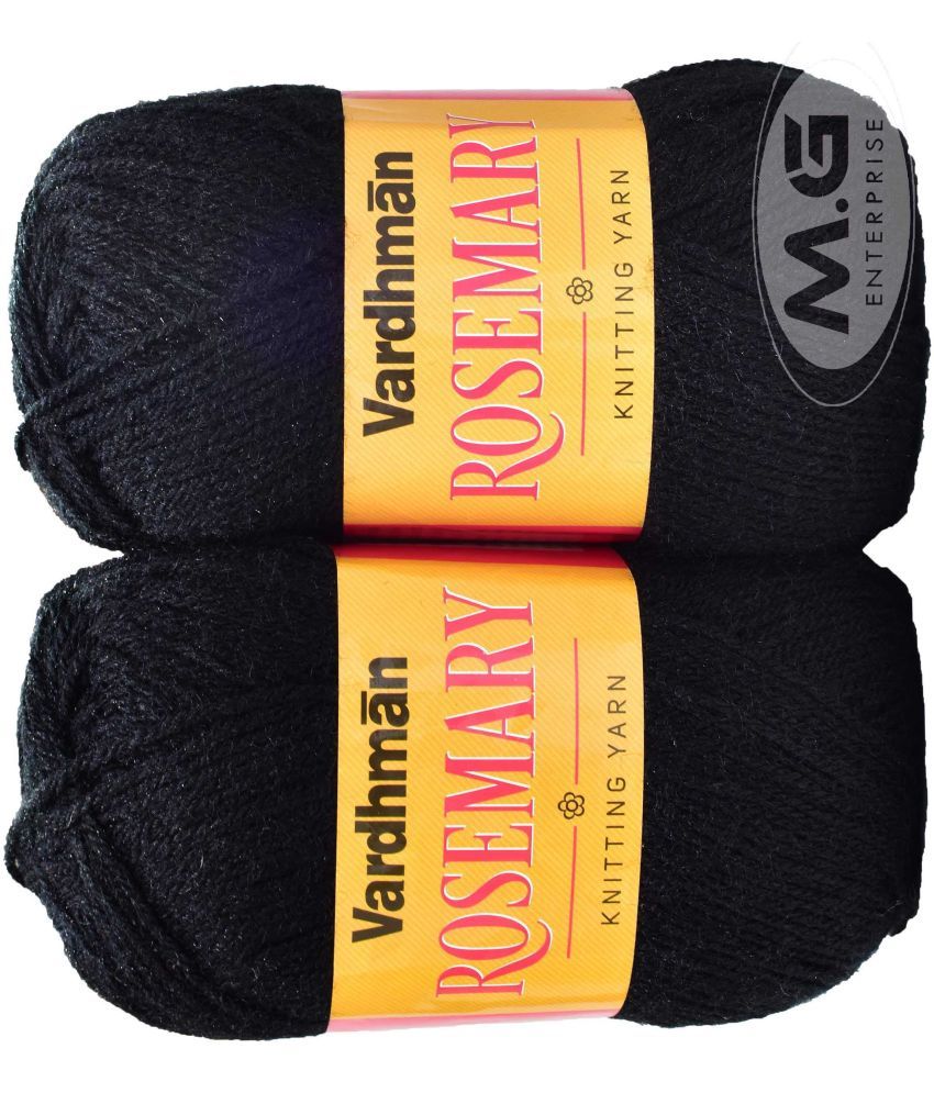     			Rosemary Black (500 gm)  Wool Ball Hand knitting wool / Art Craft soft fingering crochet hook yarn, needle knitting yarn thread dyed- Q RN