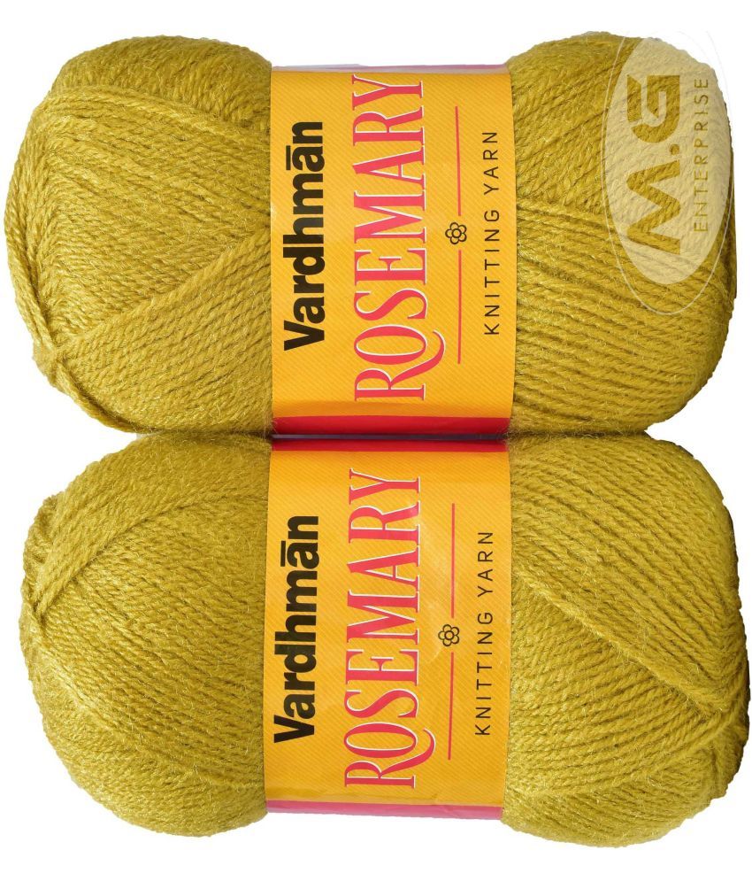     			Rosemary Mustard (500 gm)  Wool Ball Hand knitting wool / Art Craft soft fingering crochet hook yarn, needle knitting yarn thread dyed- C DB