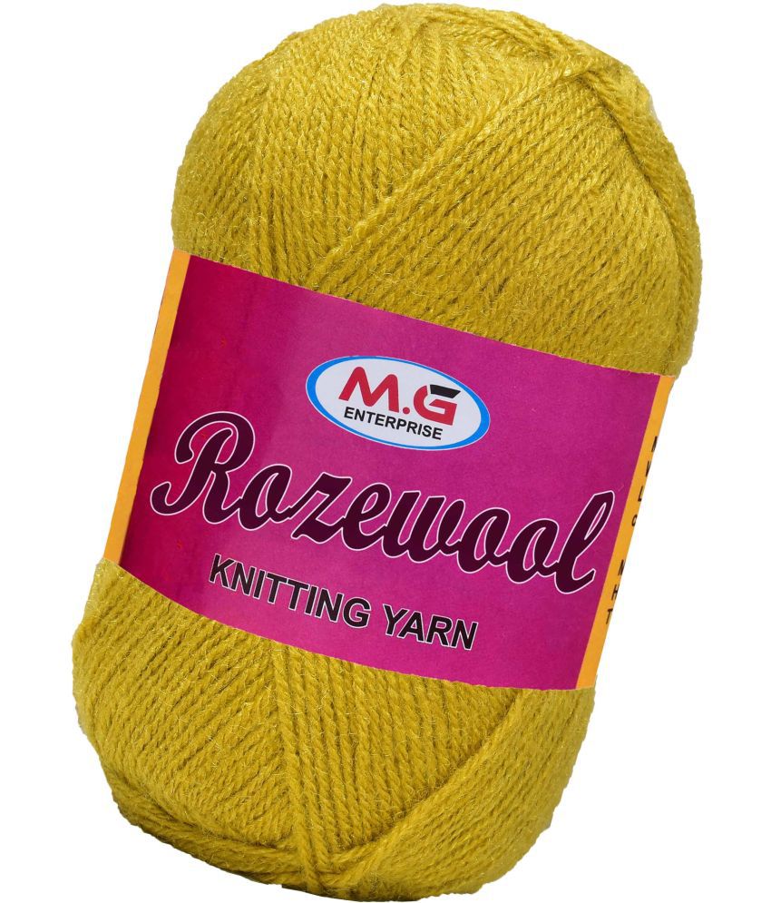    			Rosewool  Mustard 300 gms Wool Ball Hand knitting wool- Art-FIE