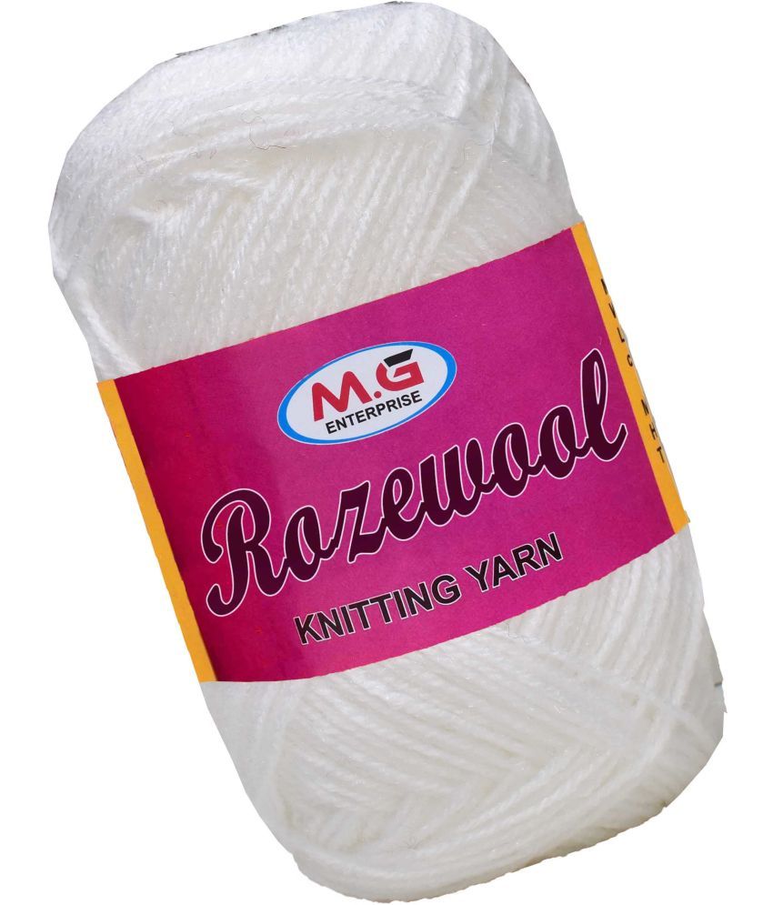     			Rosewool  White 400 gms Wool Ball Hand knitting wool- Art-GJC