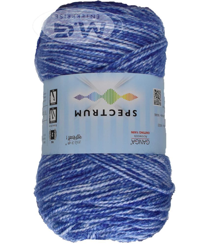     			Spectrum Carbon Blue (500 gm)  Wool Ball Hand knitting wool / Art Craft soft fingering crochet hook yarn, needle knitting , With Needle.- D EH