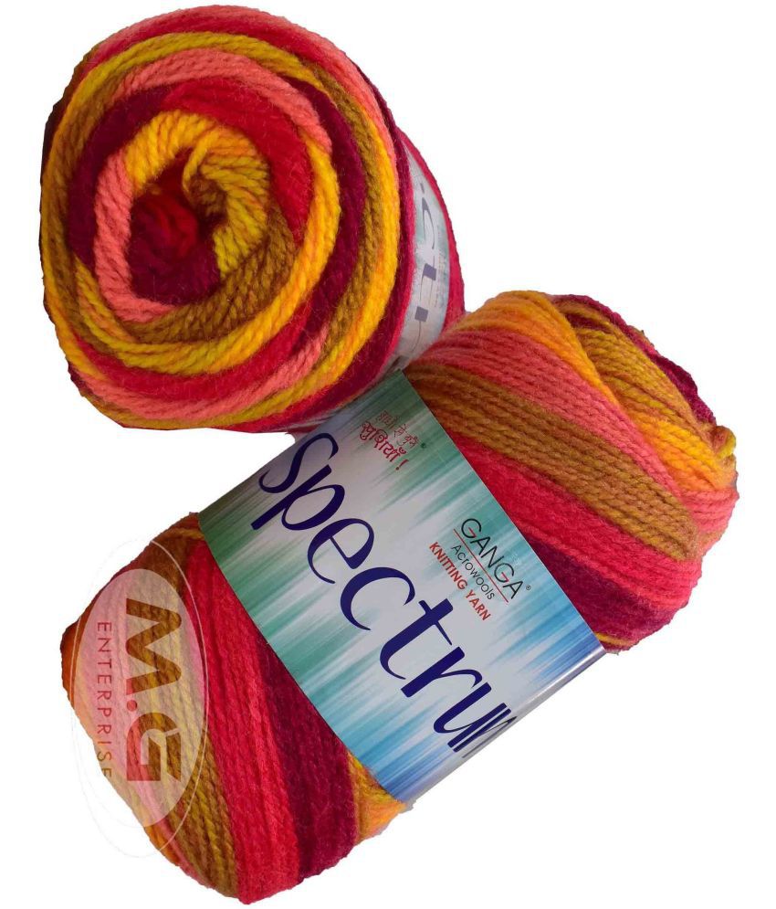     			Spectrum Mostaza (300 gm)  Wool Ball Hand knitting wool / Art Craft soft fingering crochet hook yarn, needle knitting , With Needle.- Z AC