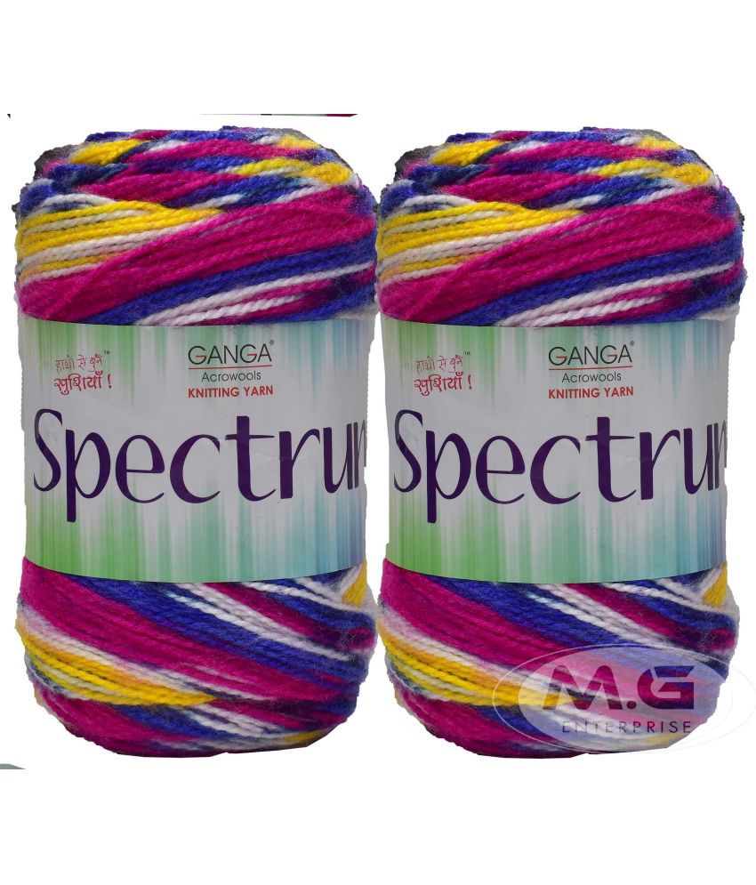     			Spectrum Real Azul (200 gm)  Wool Ball Hand knitting wool / Art Craft soft fingering crochet hook yarn, needle knitting , With Needle.- G HC