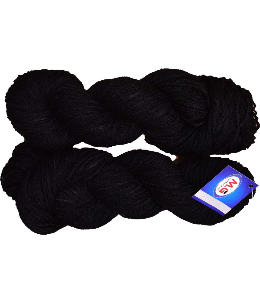     			Tin Tin Black (200 gm)  Wool Hank Hand knitting wool / Art Craft soft fingering crochet hook yarn, needle knitting yarn thread dyed