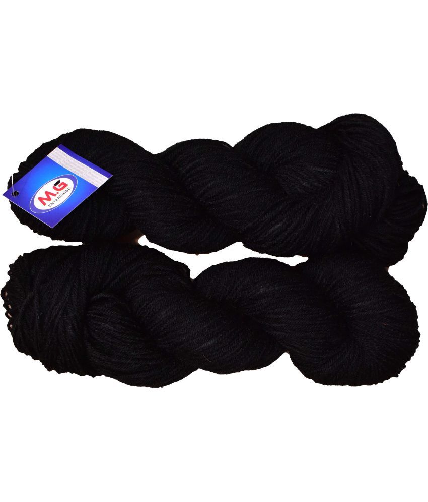     			Tin Tin Black (400 gm)  Wool Hank Hand knitting wool / Art Craft soft fingering crochet hook yarn, needle knitting yarn thread dyed