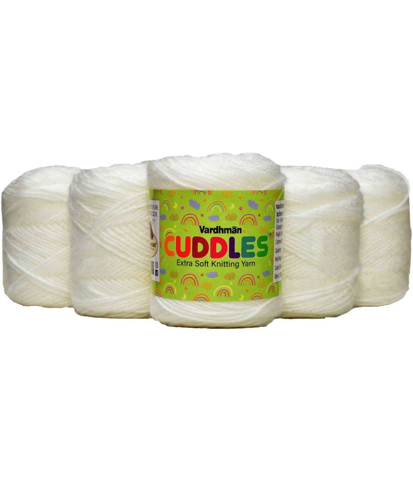     			VARDHMAN 100% Acrylic Wool  White 9 gms Baby  knitting wool- Art-ADDF