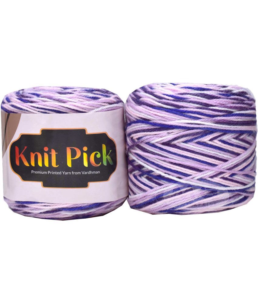     			Vardhman Knit Pick K/K Purple mix (400 gm)  wool ART - ACCD