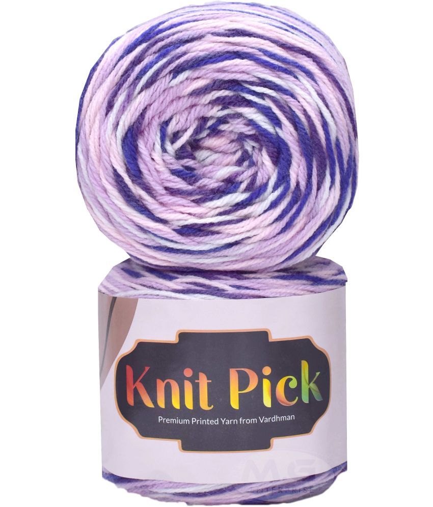     			Vardhman Knit Pick M/G Purple mix (300 gm)  Wool Ball Hand knitting wool