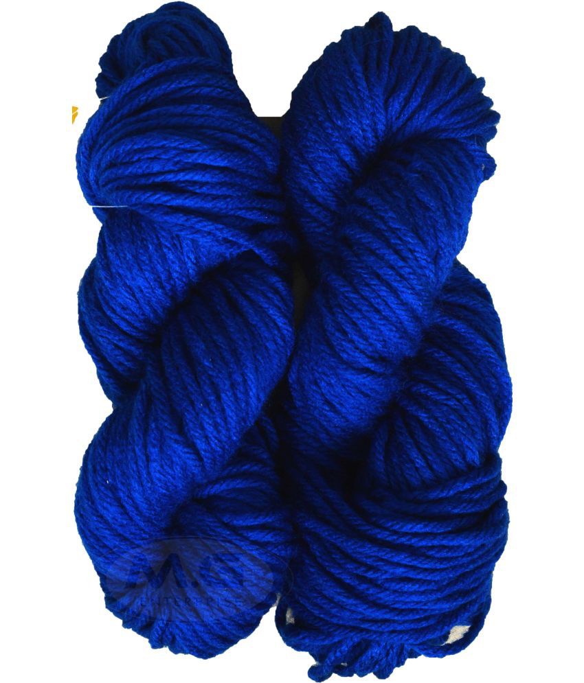     			Vardhman Knitting Yarn Thick Chunky Wool, Royal 200 gm K_K ART- CAD
