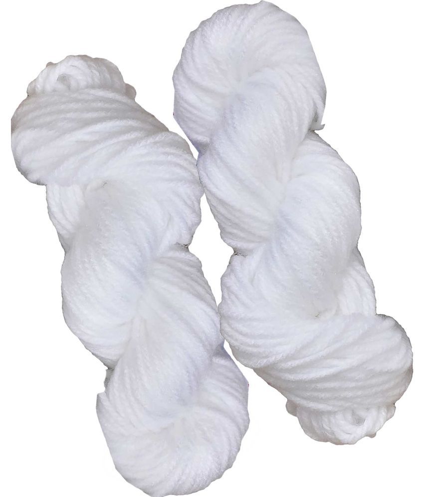     			Vardhman Knitting Yarn Thick Chunky Wool, White 500 gm K_K