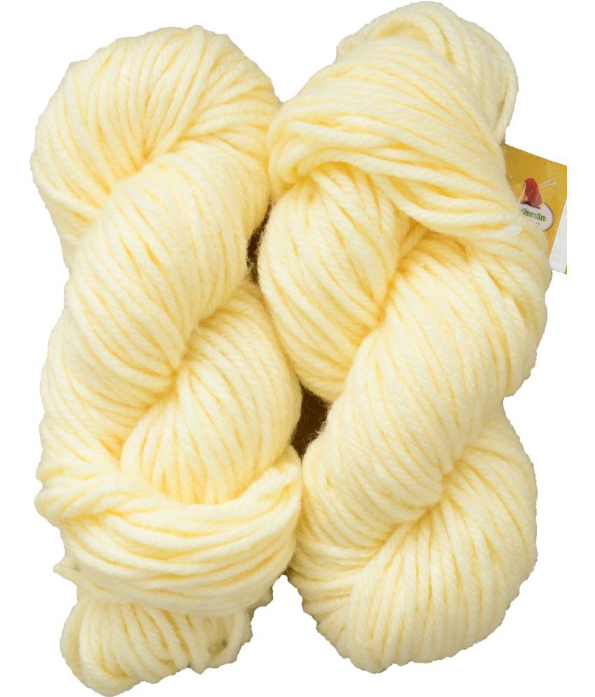     			Vardhman Knitting Yarn Thick Chunky Wool, Cream 200 gm K_K ART- CAJ