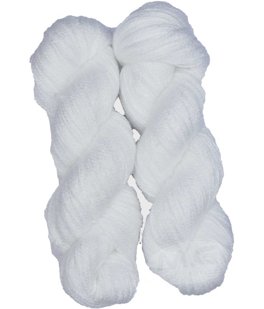     			Vardhman Rabit Excel White (500 gm)  Wool Hank Hand knitting wool Art-FDB