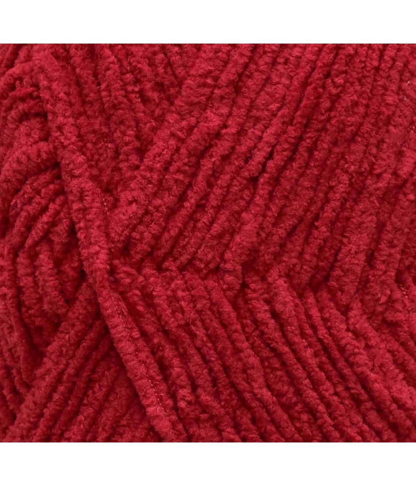     			Wool Knitting Yarn Thick Chunky Wool, Elegance S-M Deep Red  WL 600 gm