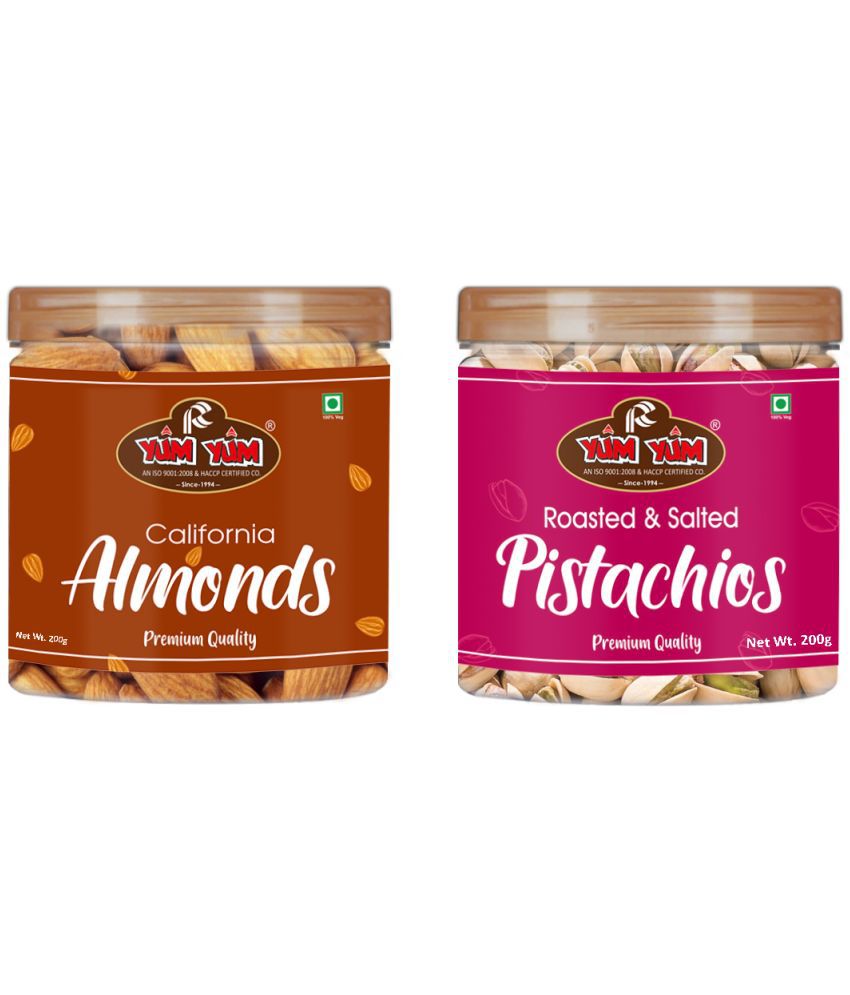     			YUM YUM Premium California Almond (200g) and Pista (200g) 400g Dry Fruits Combo Pack