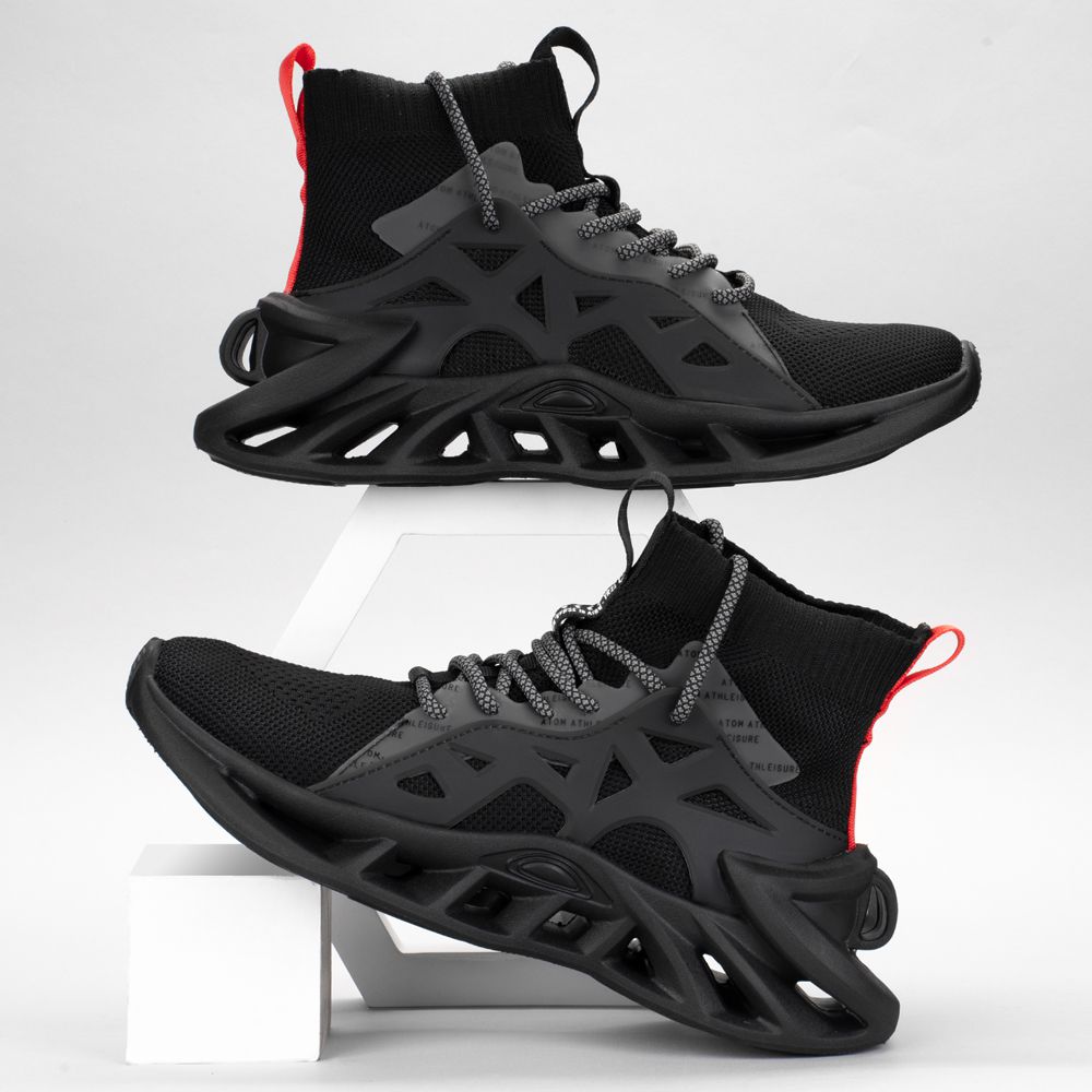    			atom Alphabounce Black Men's Sneakers