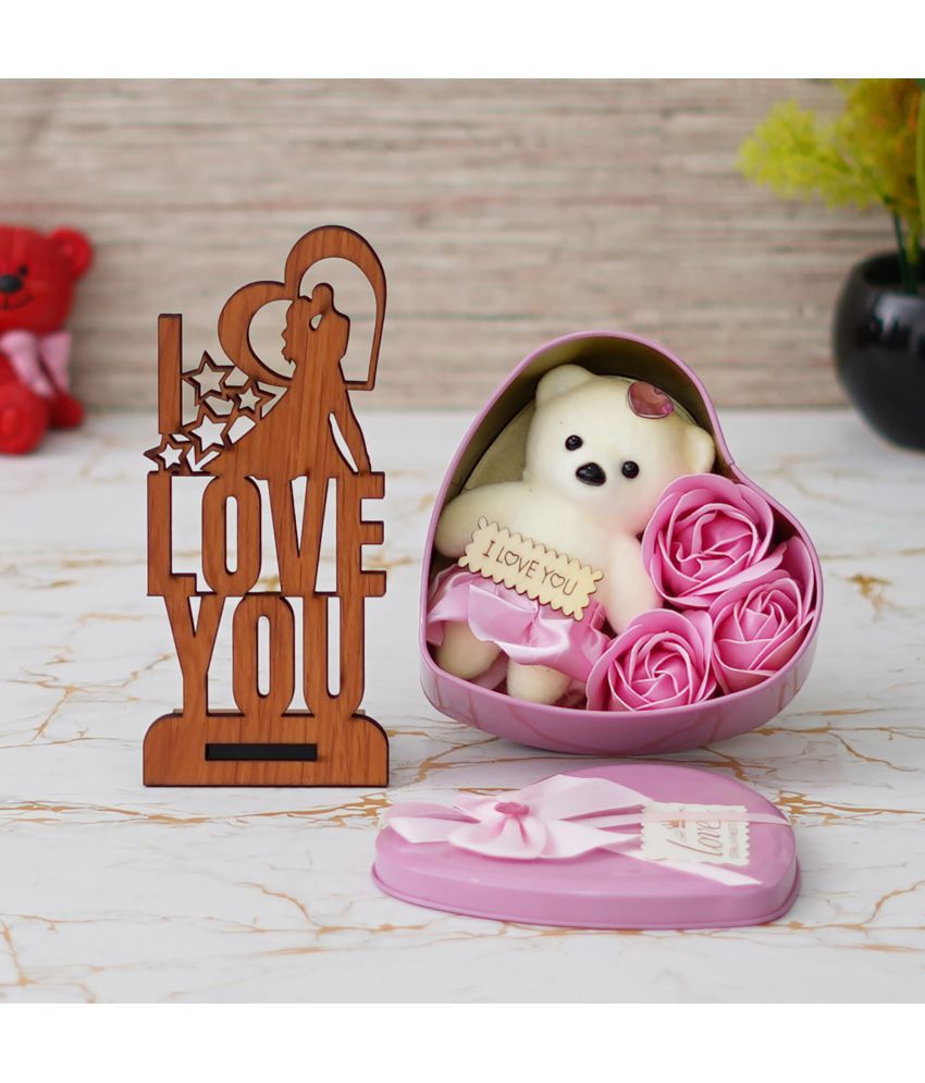     			eCraftIndia Brown Wood Valentine Hamper