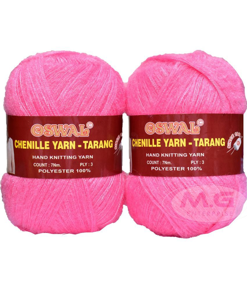     			osl Tarang Deep Pink (200 gm)  Wool Ball 100 gm each 200 gm total Hand knitting wool / Art Craft soft fingering crochet hook yarn, needle knitting yarn thread dyed