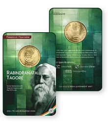 Rs.5 RABINDRANATH TAGORE Commemorative Coin Card ? Special Edition