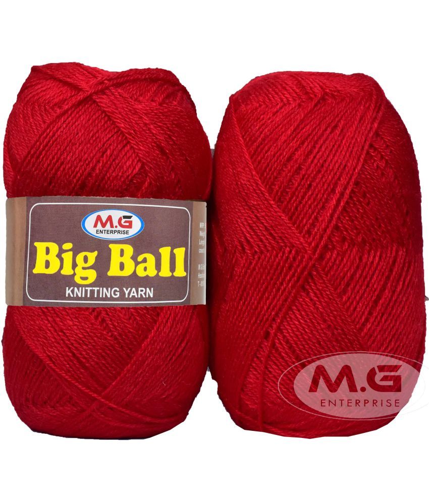     			BIG BALL  Red 400 gm Ball Hand knitting wool -G Art-AJH