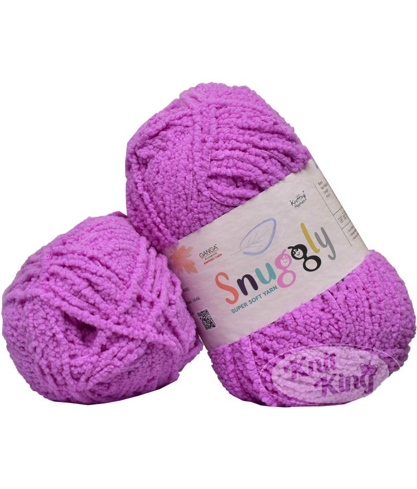     			GANGA Snuggly  Purple 200 gms Wool Ball Hand knitting wool-C Art-AEEG