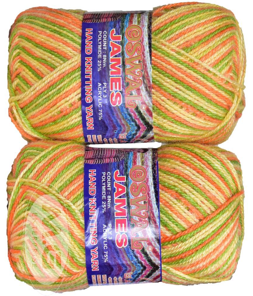     			James Knitting  Yarn Wool, Carrot Ball 200 gm  Best Used with Knitting Needles, Crochet Needles  Wool Yarn for Knitting