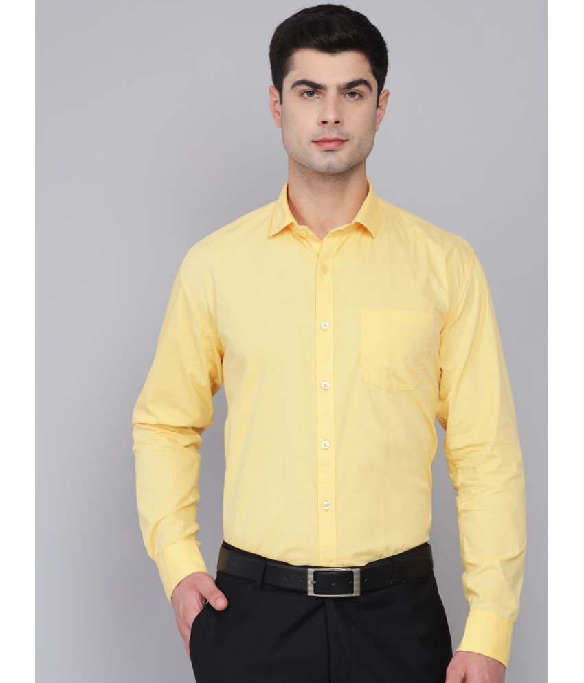     			KIBIT Cotton Slim Fit Full Sleeves Men's Formal Shirt - Cream ( Pack of 1 )