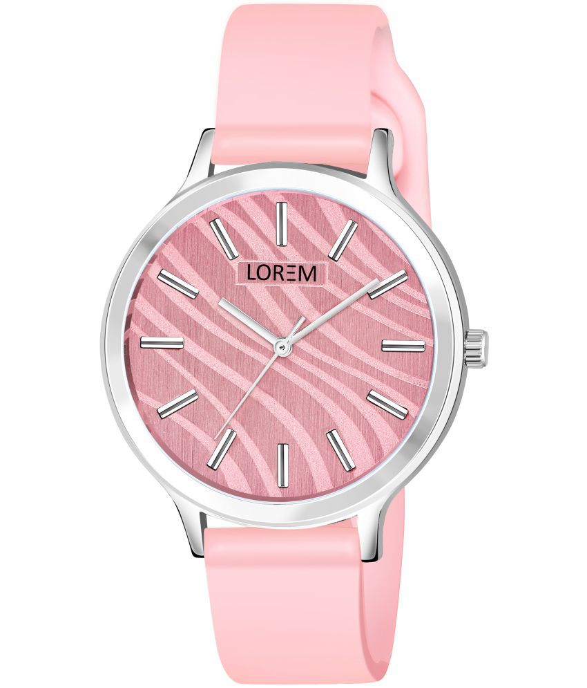     			Lorem Pink Plastic Analog Womens Watch