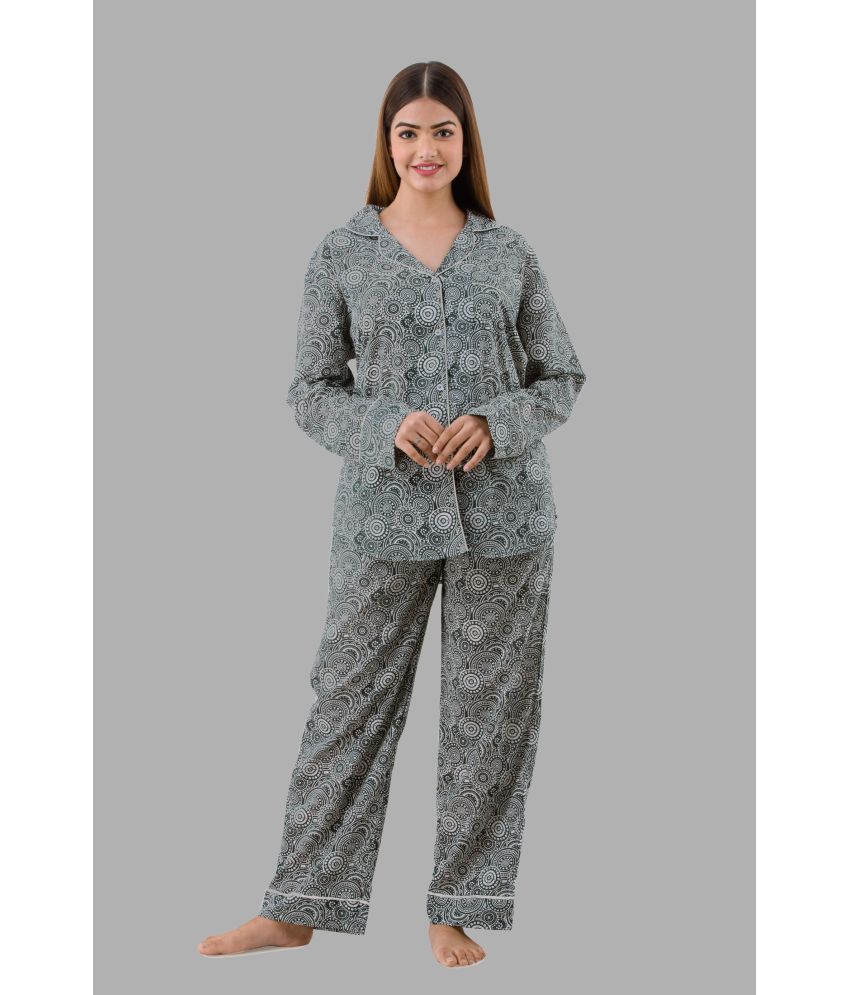     			POOPII Multi Color Cotton Women's Nightwear Nightsuit Sets ( Pack of 1 )