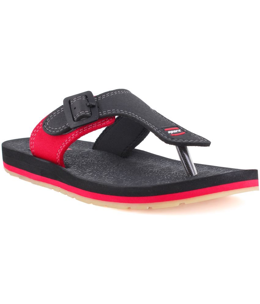     			Sparx Black Men's Thong Flip Flop