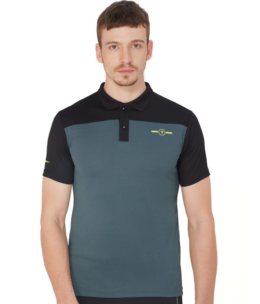     			Technosport Sea Green Polyester Slim Fit Men's Sports Polo T-Shirt ( Pack of 1 )