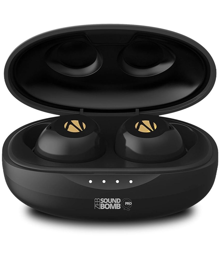     			Zebronics Sound Bomb Q Pro Bluetooth True Wireless (TWS) In Ear 8 Hours Playback Powerfull bass IPX5(Splash & Sweat Proof) Black