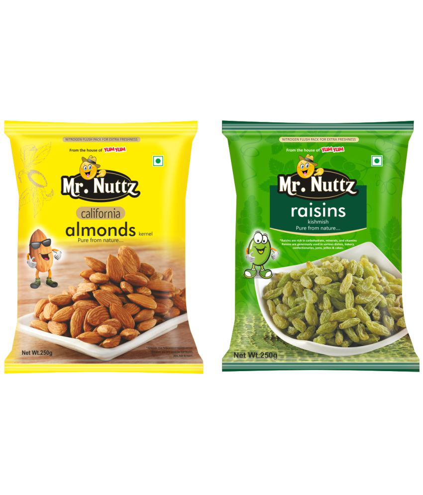     			Mr.Nuttz Premium Dry Fruits Combo Pack 500g (Almonds 250g, Raisins Kishmish 250g)