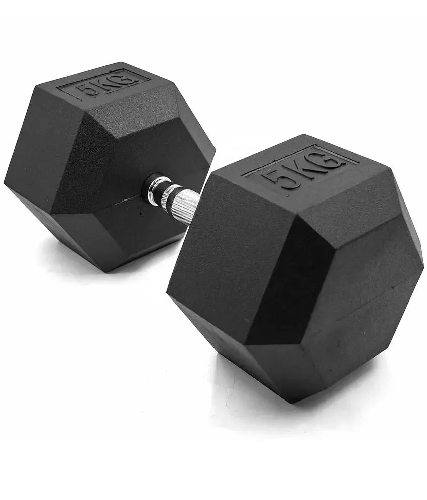 Slovic Rubber 5 kg Fixed Hex Dumbbell Buy Online at Best Price on