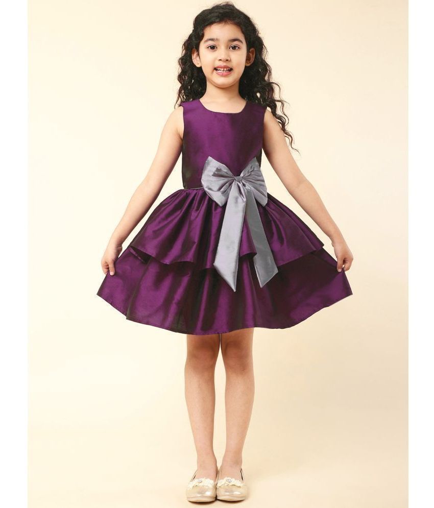     			A.T.U.N. Wine Polyester Girls Frock ( Pack of 1 )