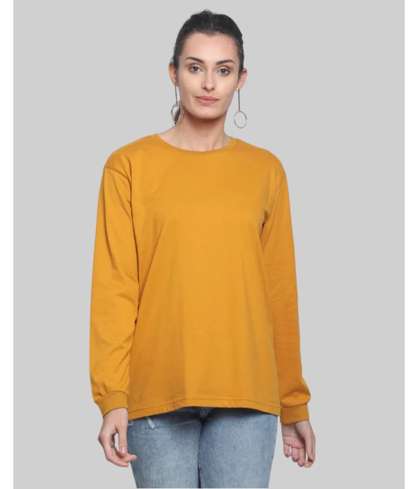    			AKTIF Mustard Cotton Blend Loose Fit Women's T-Shirt ( Pack of 1 )