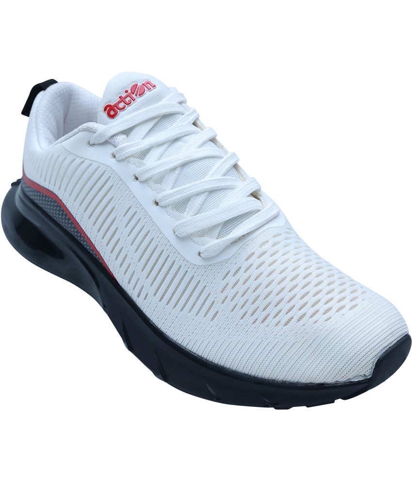     			Action Sports Shoes White Men's Sports Running Shoes