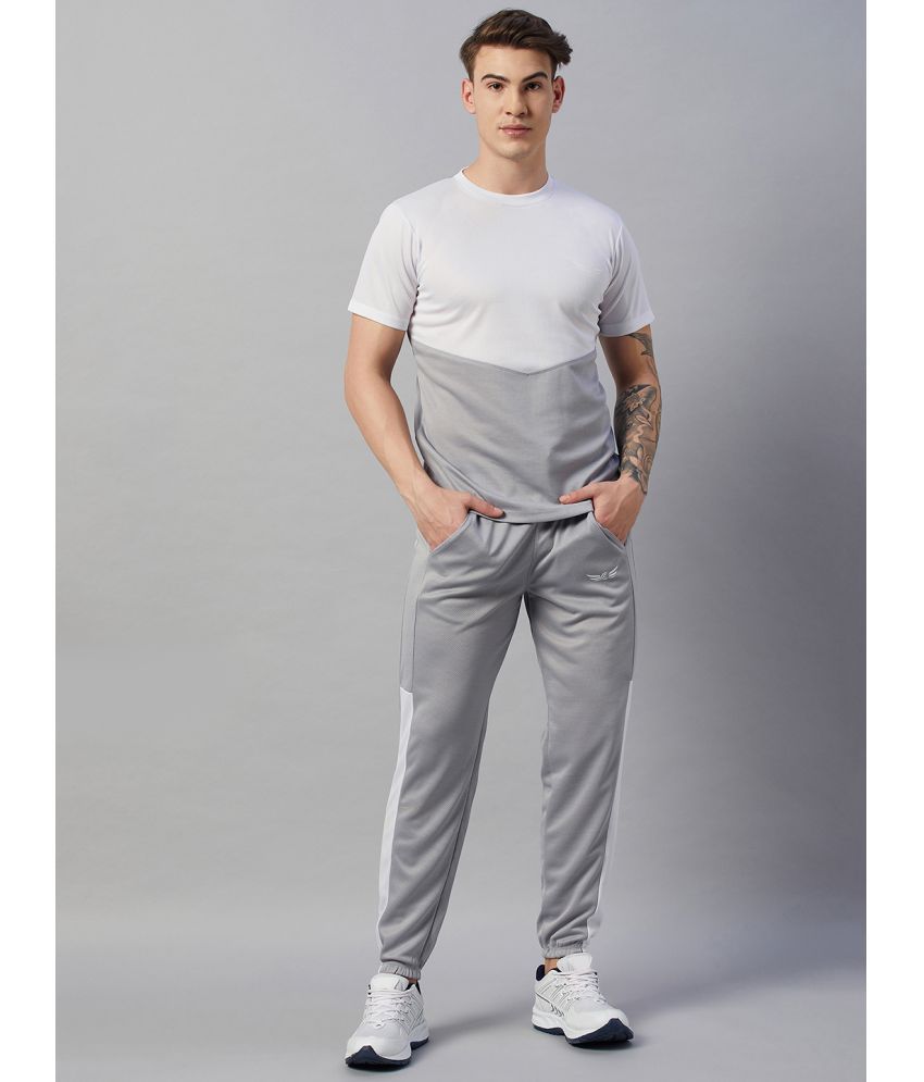     			Chrome & Coral Grey Polyester Relaxed Fit Men's Tracksuit ( Pack of 1 )