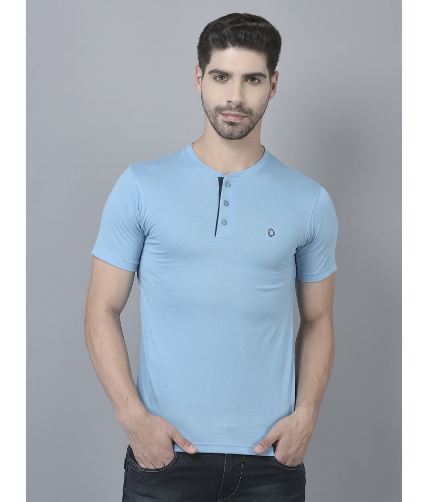     			Dollar Cotton Blend Regular Fit Solid Half Sleeves Men's T-Shirt - Blue ( Pack of 1 )