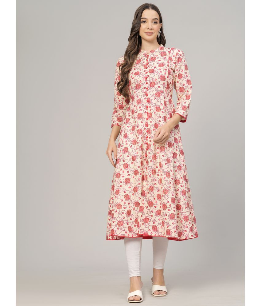     			HIGHLIGHT FASHION EXPORT Cotton Printed Flared Women's Kurti - Pink ( Pack of 1 )